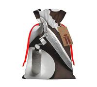 Japan Samurai Sword Christmas Drawstring Gift Bag Santa Sack With Cards