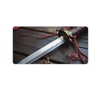 Japan Samurai Sword Desk Pad Protector Large Waterproof Desk Mat Blotter Non-Slip Rubber Base Multifunctional Mouse Keyboard Gaming Pad Big Computer Mat for Home Office