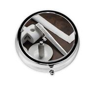 Japan Samurai Sword Print Personalised Portable Pillbox with,Mini Pillbox Compact and Convenient Pill Organiser for Storing and Organising Pills