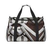 Japan Samurai Sword Print Womens Sports Bags Travel Bag - Gym Tote Bag with Compartment,Duffel Bags for Men,Ladies Holdall,Carry On Weekend Travel Handbags for Women