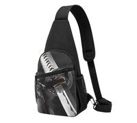 Japan Samurai Sword Printed Chest Bag Sling Bag for Men Women, Outdoor Crossbody Fanny Packs Hiking Chest Packs Sport Daypacks