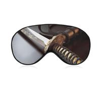 Japan Samurai Sword Sleep Mask,Adjustable Strap Sleeping Mask, Complete Light Blocking Sleep Shade Cover,Soft Breathable Comfortable Blindfold for Women and Men