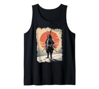 Japan Samurai Warrior Design - Ukiyo-e Style Ink Drawing Tank Top