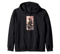 Japan Samurai Warrior Katana Swordsman Anime Cartoon Art Zip Hoodie