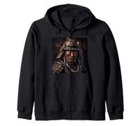 Japan Samurai Warrior Katana Swordsman Photo Realistic Art Zip Hoodie