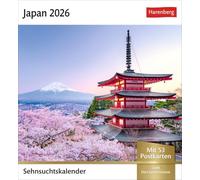 Japan Sehnsuchtskalender 2026 - Wochenkalender mit 53 Postkarten: Fernweh in einem Foto-Kalender zum Aufstellen. Die schönsten Landschaften und Städte Japans in einem Tischkalender.