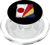 Japan Seychelles Half Flag Japanese Seychellois Pride PopSockets PopGrip for MagSafe