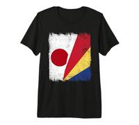 Japan Seychelles Half Flag Japanese Seychellois Pride Premium T-Shirt