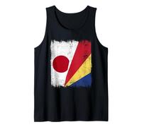Japan Seychelles Half Flag Japanese Seychellois Pride Tank Top