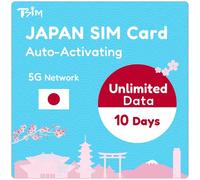 Japan SIM Card - 10 Days Unlimited Data | Auto Activation | 5G Network with Tethering/Hotspot/Internet Sharing | Data-Only (No Voice)