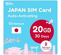 Japan SIM Card 30 Days 20GB - 2 piece | Auto Activating | 5G Network With Tethering/HotSpot/Internet Sharing | Data Only No Voice