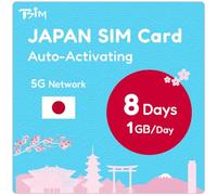 Japan SIM Card 8 Days 1GB/day | Auto Activating | 5G Network With Tethering/HotSpot/Internet Sharing | Data Only No Voice