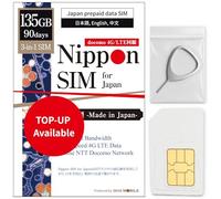 Japan SIM Card 90 Days Data Only | 135GB High-Speed 4G LTE | No Roaming Needed for Faster, Safer Access | Hotspot tethering Supported | Docomo Network | Made in Japan