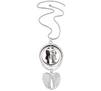 Japan Sketch Japanese Style Art Pendant Angel Wings Rotating Necklace Jewelry