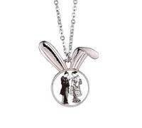 Japan Sketch Japanese Style Art Rabbit Necklace Pendant Bunny Animal Jewelry Gift