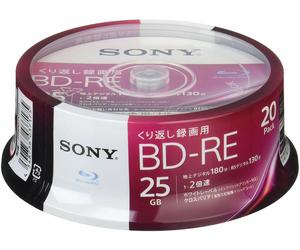 JAPAN SONY BD-RE 20 Bluray Discs Rewritable DVD RW 25GB 2X 20 Piece W/ TRACK