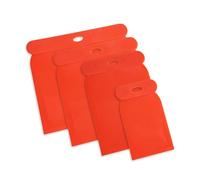 Japan Spatula Set, 4 Pieces, in Orange, Plastic, Blade Lengths 116, 98, 73, 48 mm, 45° Edge, Acid-Resistant, Solvent-Resistant, car Body Spatula Set for Filling, Smoothing, Multifunctional Spatula