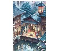 Japan Style 1000 Pieces Wooden Jigsaw Puzzle for Adults Puzzles Brain Exercise Challenge High Difficulty Game for Kids 78×53cm