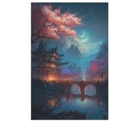 Japan Style Jigsaw Puzzles for Kids 1000 Pieces 3d Wooden Puzzle Decompression Game for Adults Women Girl Educational Game Toys (78×53cm)