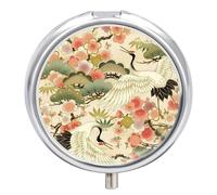 Japan Style Sakurasflower Round Pill Box Organiser 3 Compartment Portable Medicine Case