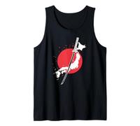 Japan Sword with Map Outline Tank Top