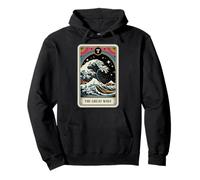 Japan Tarot Card Retro The Great Wave Off Kanagawa By Night Pullover Hoodie