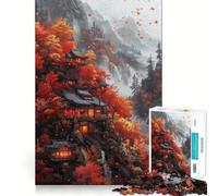 Japan Temple Inspiration Jigsaw Puzzle 1000 Piece for Adults Focus Boost Real Thick Family Play Night Play (38x26cm)