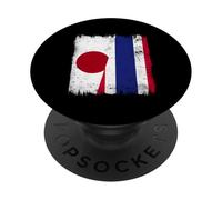 Japan Thailand Half Flag Japanese Thai Roots PopSockets Adhesive PopGrip