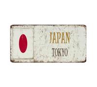 Japan-Tokyo 6x12 Inch Metal Signs Country Garages Living Room Garden Cabin Man Cave Decor Aluminum Metal Sign National Country Souvenir Road Metal Plaque for Fence