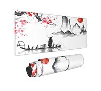 Japan Traditional Painting Extended Big Mouse Pad Large,XL Gaming Mouse Pad Desk Pad,31.5x11.8inch Long Computer Keyboard Mouse Mat Mousepad with 3mm Non-Slip Base for Home Office Work-Boating Sunset