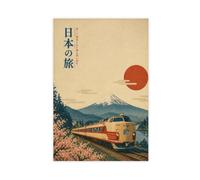 Japan Train Cherry Blossoms Canvas Poster for Bedroom Decor Gift | Unframe-style, Multiple sizes, Multiple frame styles, Wall Art, Decor Print, Bedroom Decor