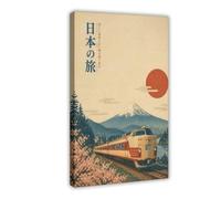 Japan Train Cherry Blossoms Canvas Poster for Office Decor Gift | Frame-style, Multiple sizes, Multiple frame styles, Wall Art, Decor Paintings, Bedroom Decor