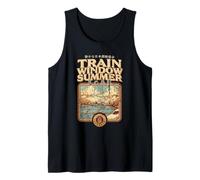 Japan Train Window Summer Rice Field Rural Japanese Souvenir Tank Top