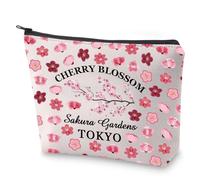 Japan Travel Cosmetic Bag Japanese Sakura Gift Cherry Blossom Gardens Tokyo Gift for Japan Lover (Cherry Blossom)