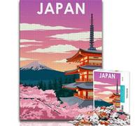Japan Travel Poster Jigsaw Puzzles 1000 Pieces for Adults Teens,Challenging Game Gifts for Is Ideal As A Gift for The Whole Family 50x75cm