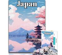 Japan Travel Poster Puzzles for Adults 1000 Pieces,Staycation Kill Time Every Piece Is Unique - Challenging Family Fun Game 50x75cm