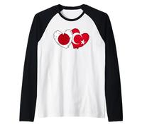 Japan Turkey Heart Flag Türkiye Japanese Turkish Friendship Raglan Baseball Tee