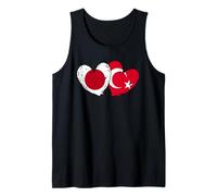 Japan Turkey Heart Flag Türkiye Japanese Turkish Friendship Tank Top