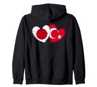 Japan Turkey Heart Flag Türkiye Japanese Turkish Friendship Zip Hoodie