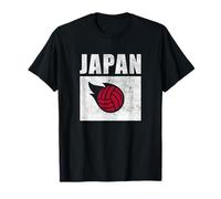 Japan Volleyball Japanese Flag Retro Vintage Art T-Shirt