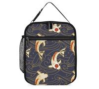 Japan Waves Fish Insulated Lunch Bag Reusable Cooler Lunchbox Tote Meal Container for Women Men
