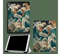 Japan Waves Pattern Case for iPad (A16) 11th Generation 11 Inch 2025,Tri-fold Stand Leather Cover,Slim Protective Case Smart Cover with Auto Sleep Wake Abstract Graffiti