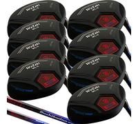 Japan WaZaki Hybrid Iron Set USGA R A Rules Golf Club,Whole Black Oil Finish,4-SW,with Covers,WLIIs Ltd Model,Mens Regular Flex,55g Graphite Shaft,Standard Length,Pack of 16