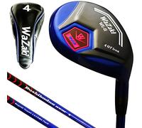 Japan WaZaki Single Hybrid Iron USGA R A Rules Golf Club with Cover,WLIIs Model,Black Blue Finish,No.5, 24 Degree,Mens Regular Flex,65g Graphite Shaft,Standard Length