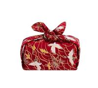 Japan Wrap The Cloth Cotton Line, 45-95CM 2PCS Blue Bird Reusable Wrapping Cloth(Red Bird,95 * 95cm)