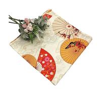 Japan Wrap The Cloth Cotton Line, 46-90CM 6Pcs Japanese Style Fan Reusable Wrapping Cloth(Beige,46 * 46cm)