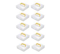 JapanBargain, 10-Pack Japanese Origami Paper Storage Box, Fits 6-inch Folding Paper up to 400 Sheets, Clear Plastic Craft Organizer for Cardstock, Stamps, Sewing Kit Tools, Made in Japan