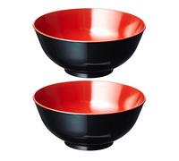 JapanBargain 2396, Japanese Style Plastic Black and Red Color Large Ramen Bowls for Udon Pho Noodles Soup Cereal Pasta, 52 oz, Pack of 2