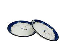 JapanBargain 2566x2, Japanese Porcelain Dipping Sauce Dish for Appetizer Dessert Cake Snack with Maneki Neko Smiling Lucky Cat Pattern for Cat Lovers Made in Japan, Dish 4.75-inch, Blue