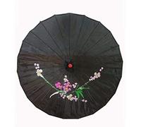 JapanBargain 3999, 32" Chinese Parasol Japanese Wagasa Sun Shade Umbrella Beach Umbrella for Cosplay Photography Dancing Wedding Party and Home Decoration, Black Color, Pack of 3